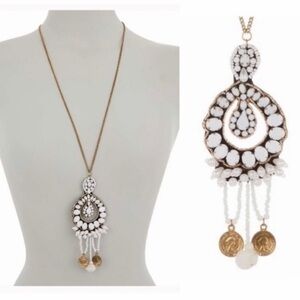 Bohemian Tassel Bead Coin Necklace NWT 36"